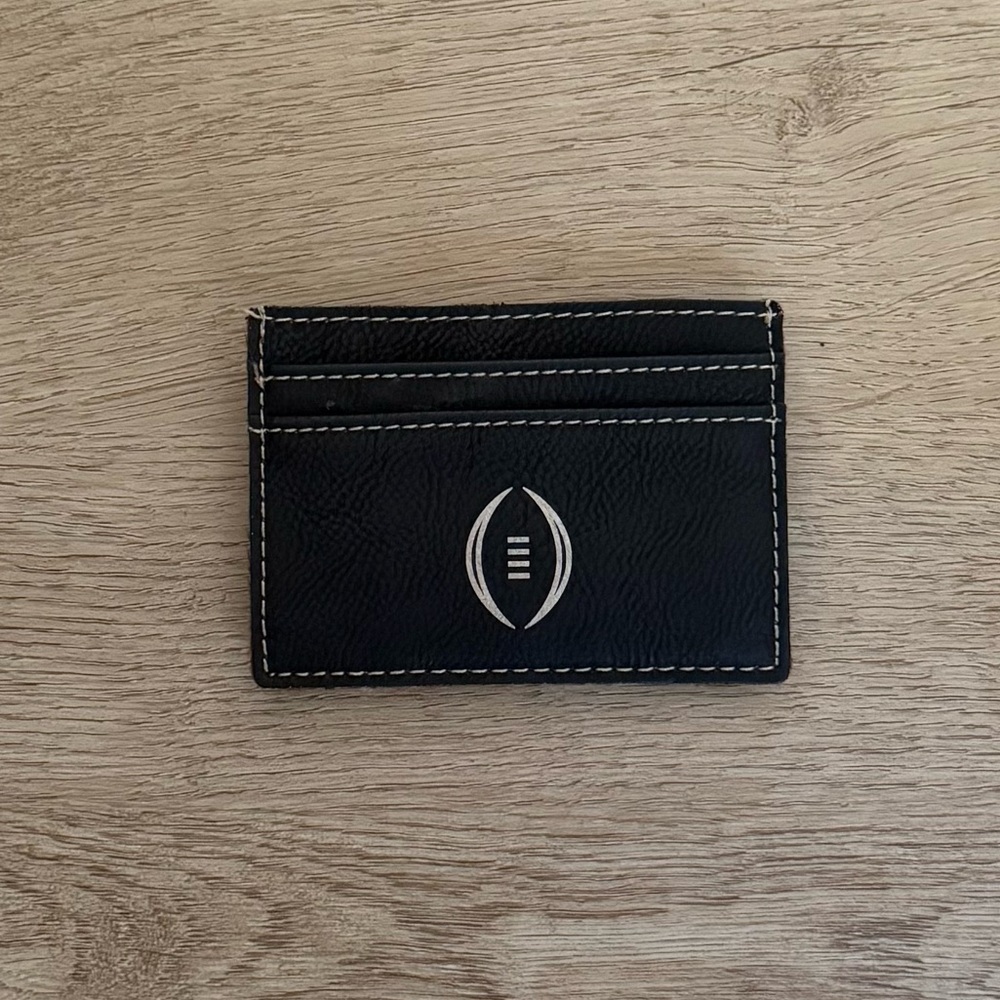 Black Leather Wallet with College Football Playoff Logo